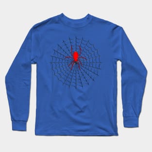 Giant red spider on its web Long Sleeve T-Shirt